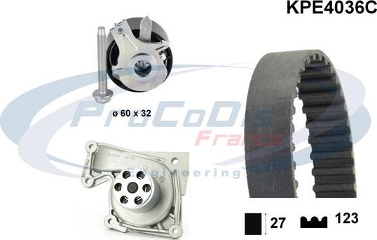 Procodis France KPE4036C - Wasserpumpe + Zahnriemensatz alexcarstop-ersatzteile.com