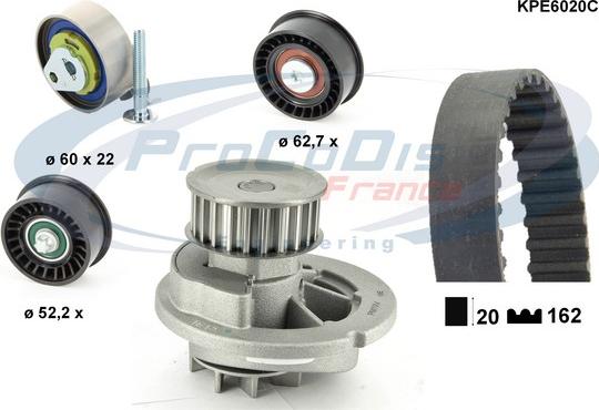 Procodis France KPE6020C - Wasserpumpe + Zahnriemensatz alexcarstop-ersatzteile.com