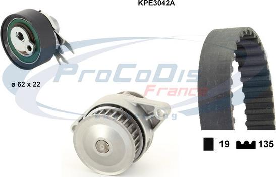 Procodis France KPE3042A - Wasserpumpe + Zahnriemensatz alexcarstop-ersatzteile.com