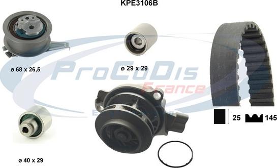 Procodis France KPE3106B - Wasserpumpe + Zahnriemensatz alexcarstop-ersatzteile.com