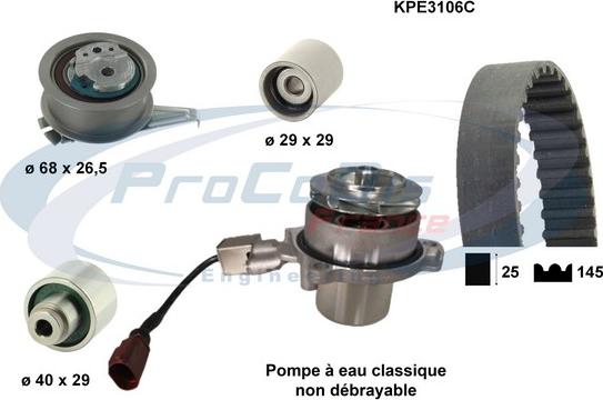 Procodis France KPE3106C - Wasserpumpe + Zahnriemensatz alexcarstop-ersatzteile.com