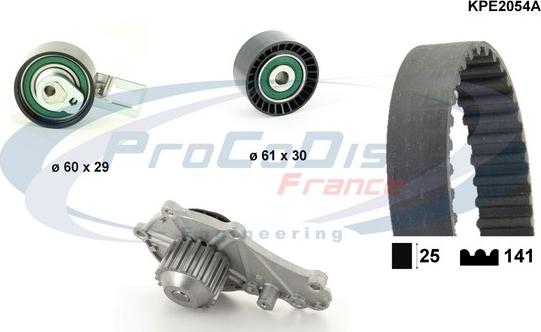 Procodis France KPE2054A - Wasserpumpe + Zahnriemensatz alexcarstop-ersatzteile.com