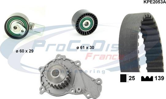 Procodis France KPE2053A - Wasserpumpe + Zahnriemensatz alexcarstop-ersatzteile.com