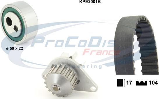 Procodis France KPE2001B - Wasserpumpe + Zahnriemensatz alexcarstop-ersatzteile.com