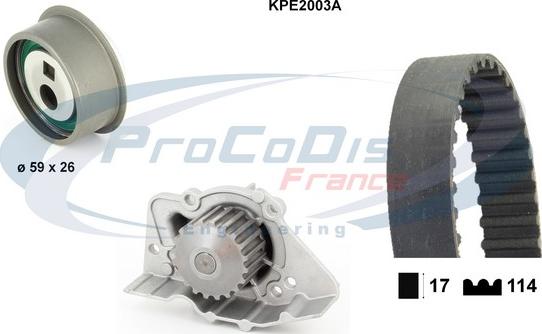 Procodis France KPE2003A - Wasserpumpe + Zahnriemensatz alexcarstop-ersatzteile.com