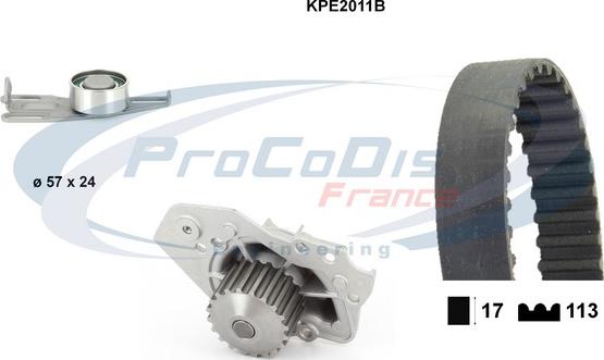 Procodis France KPE2011B - Wasserpumpe + Zahnriemensatz alexcarstop-ersatzteile.com