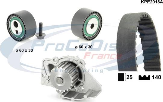 Procodis France KPE2018A - Wasserpumpe + Zahnriemensatz alexcarstop-ersatzteile.com