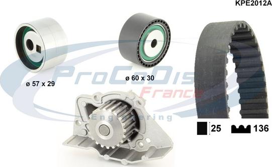 Procodis France KPE2012A - Wasserpumpe + Zahnriemensatz alexcarstop-ersatzteile.com