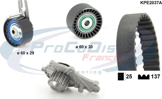 Procodis France KPE2037A - Wasserpumpe + Zahnriemensatz alexcarstop-ersatzteile.com