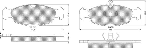 Procodis France PF1049 - Bremsbelagsatz, Scheibenbremse alexcarstop-ersatzteile.com