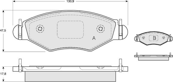 Procodis France PF1343 - Bremsbelagsatz, Scheibenbremse alexcarstop-ersatzteile.com