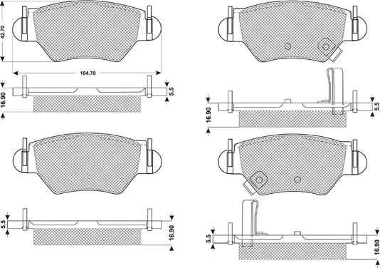 Procodis France PF1214 - Bremsbelagsatz, Scheibenbremse alexcarstop-ersatzteile.com