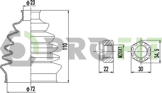 Profit 2710-0009 XLB - Faltenbalg, Antriebswelle alexcarstop-ersatzteile.com