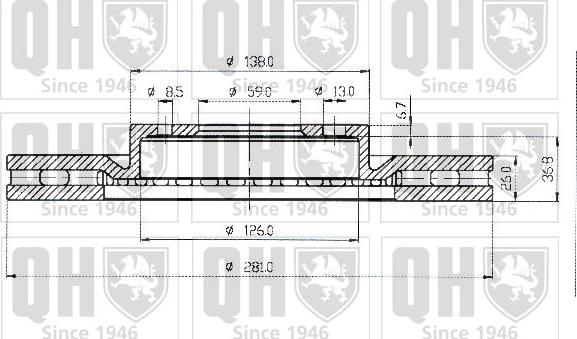 Quinton Hazell BDC4355 - Bremsscheibe alexcarstop-ersatzteile.com