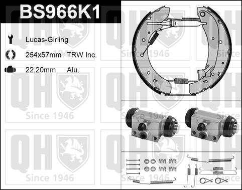 Quinton Hazell BS966K1 - Bremsbackensatz alexcarstop-ersatzteile.com