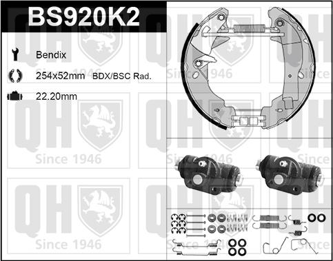 Quinton Hazell BS920K2 - Bremsbackensatz alexcarstop-ersatzteile.com