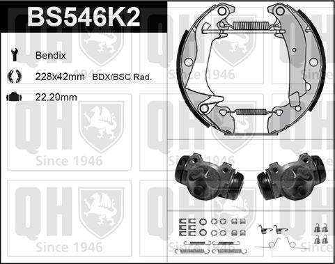 Quinton Hazell BS546K2 - Bremsbackensatz alexcarstop-ersatzteile.com