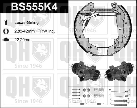 Quinton Hazell BS555K4 - Bremsbackensatz alexcarstop-ersatzteile.com