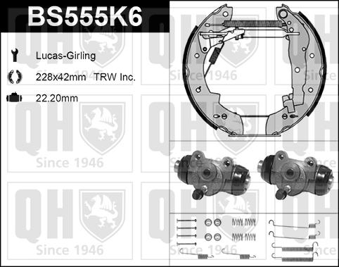 Quinton Hazell BS555K6 - Bremsbackensatz alexcarstop-ersatzteile.com