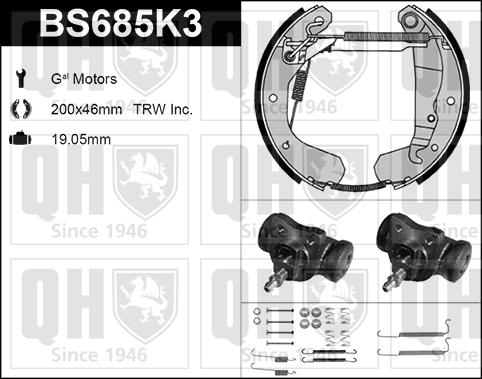 Quinton Hazell BS685K3 - Bremsbackensatz alexcarstop-ersatzteile.com