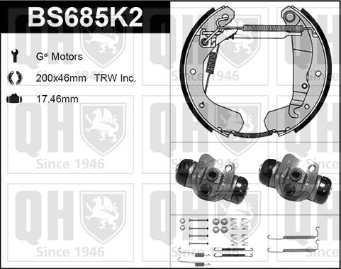 Quinton Hazell BS685K2 - Bremsbackensatz alexcarstop-ersatzteile.com