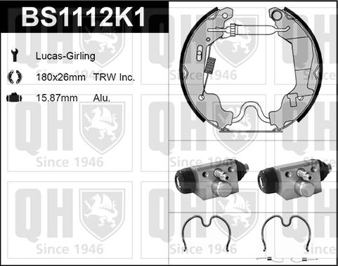 Quinton Hazell BS1112K1 - Bremsbackensatz alexcarstop-ersatzteile.com