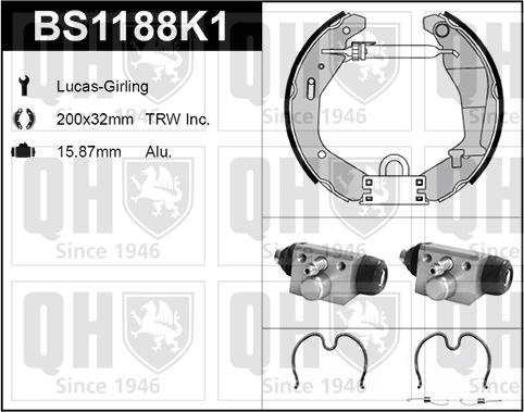 Quinton Hazell BS1188K1 - Bremsbackensatz alexcarstop-ersatzteile.com