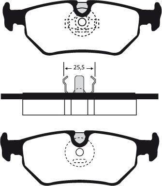 BOSCH 986424027 - Bremsbelagsatz, Scheibenbremse alexcarstop-ersatzteile.com