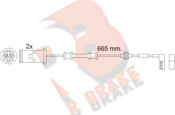 R Brake 610451RB - Warnkontakt, Bremsbelagverschleiß alexcarstop-ersatzteile.com