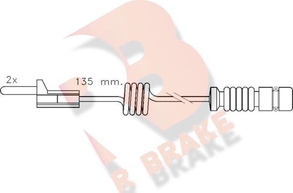 R Brake 610405RB - Warnkontakt, Bremsbelagverschleiß alexcarstop-ersatzteile.com