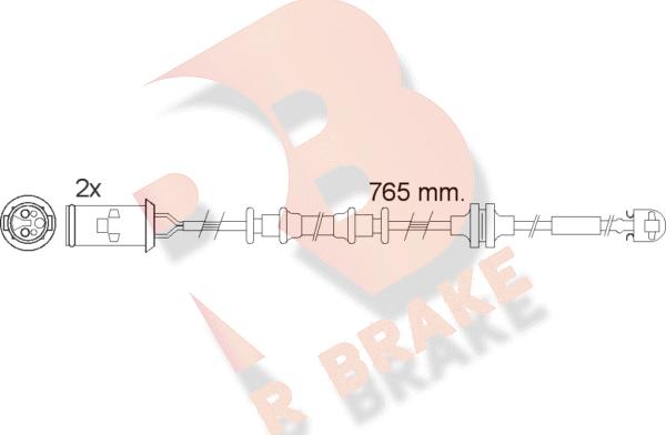 R Brake 610535RB - Warnkontakt, Bremsbelagverschleiß alexcarstop-ersatzteile.com