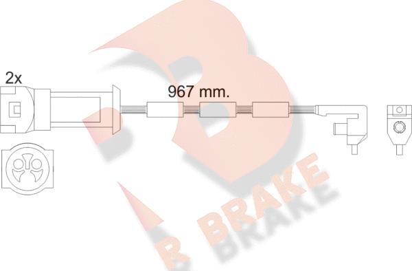 R Brake 610069RB - Warnkontakt, Bremsbelagverschleiß alexcarstop-ersatzteile.com