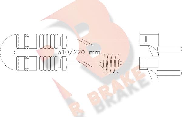 R Brake 610221RB - Warnkontakt, Bremsbelagverschleiß alexcarstop-ersatzteile.com