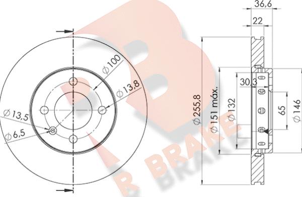 R Brake 78RBD29614 - Bremsscheibe alexcarstop-ersatzteile.com