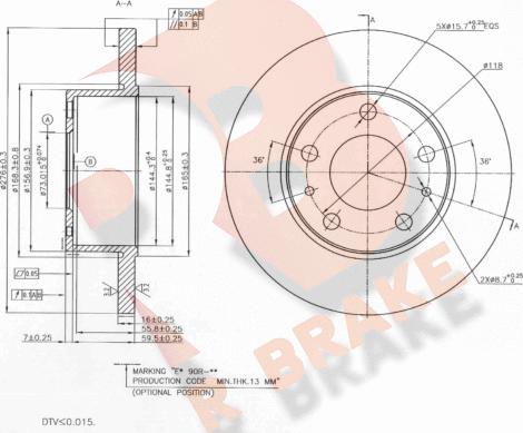 R Brake 78RBD20020 - Bremsscheibe alexcarstop-ersatzteile.com