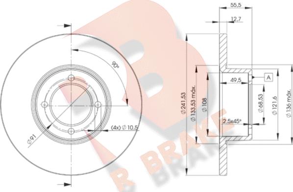 R Brake 78RBD20751 - Bremsscheibe alexcarstop-ersatzteile.com