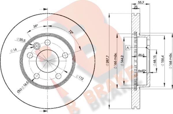 R Brake 78RBD21093 - Bremsscheibe alexcarstop-ersatzteile.com