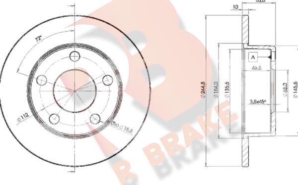 R Brake 78RBD22800 - Bremsscheibe alexcarstop-ersatzteile.com