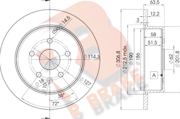 R Brake 78RBD22790 - Bremsscheibe alexcarstop-ersatzteile.com