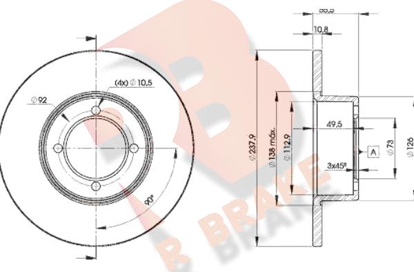 R Brake 78RBD27739 - Bremsscheibe alexcarstop-ersatzteile.com