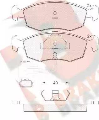 R Brake RB0955 - Bremsbelagsatz, Scheibenbremse alexcarstop-ersatzteile.com