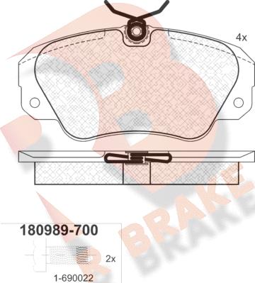 R Brake RB0989-700 - Bremsbelagsatz, Scheibenbremse alexcarstop-ersatzteile.com