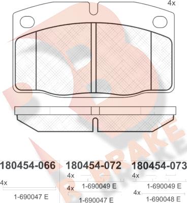 R Brake RB0454 - Bremsbelagsatz, Scheibenbremse alexcarstop-ersatzteile.com