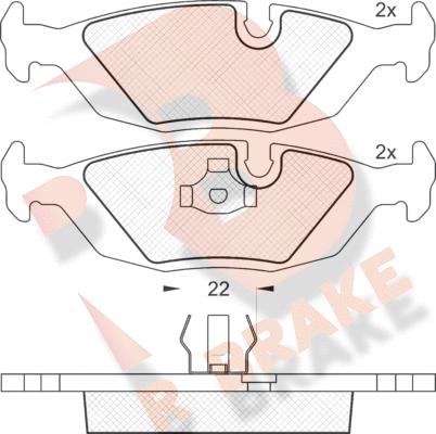 R Brake RB0422 - Bremsbelagsatz, Scheibenbremse alexcarstop-ersatzteile.com