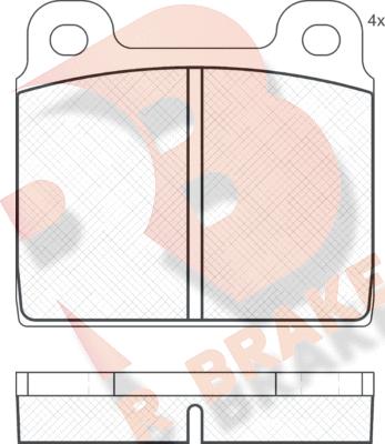 R Brake RB0020 - Bremsbelagsatz, Scheibenbremse alexcarstop-ersatzteile.com