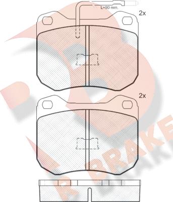 R Brake RB0198 - Bremsbelagsatz, Scheibenbremse alexcarstop-ersatzteile.com