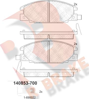 R Brake RB0853-700 - Bremsbelagsatz, Scheibenbremse alexcarstop-ersatzteile.com