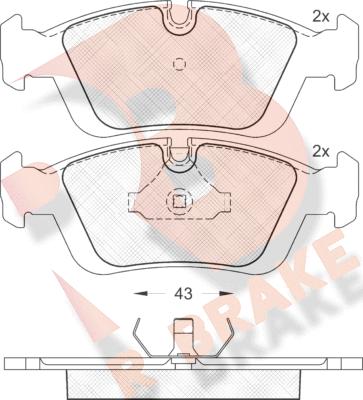 R Brake RB0801 - Bremsbelagsatz, Scheibenbremse alexcarstop-ersatzteile.com