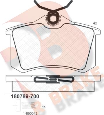 R Brake RB0789-700 - Bremsbelagsatz, Scheibenbremse alexcarstop-ersatzteile.com