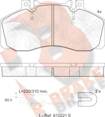 R Brake RB0722 - Bremsbelagsatz, Scheibenbremse alexcarstop-ersatzteile.com